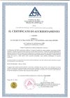 Un documento di certificato di accreditamento dell'Istituto di accreditamento ceco, che descrive in dettaglio l'accreditamento di un'organizzazione per la conformità del laboratorio a standard specifici.